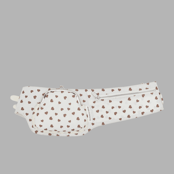 HEART PRINTED POCKET BELT (IVORY)