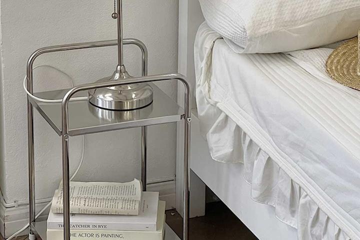 스테인리스 스틸 사각 사이드 다용도 실용성 협탁 테이블 2단