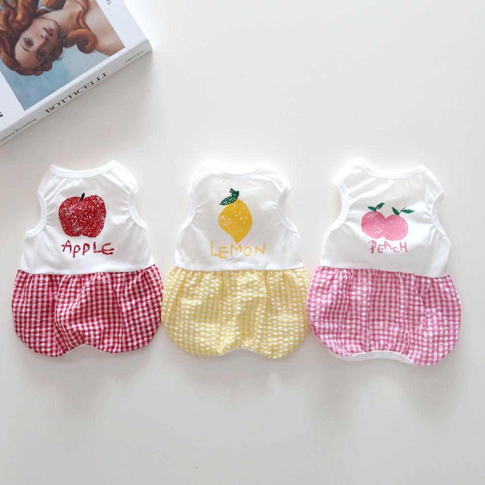 마티플 [마티플] 과일 체크 올인원 S-2XL / 강아지옷