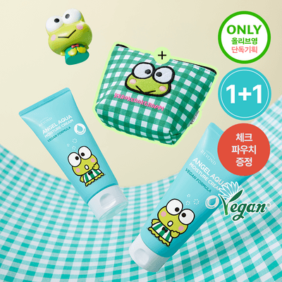 [케로피콜라보/150+150ml]비욘드 엔젤아쿠아 수분진정크림 150ml 1+1 기획 (체크 파우치 증정)