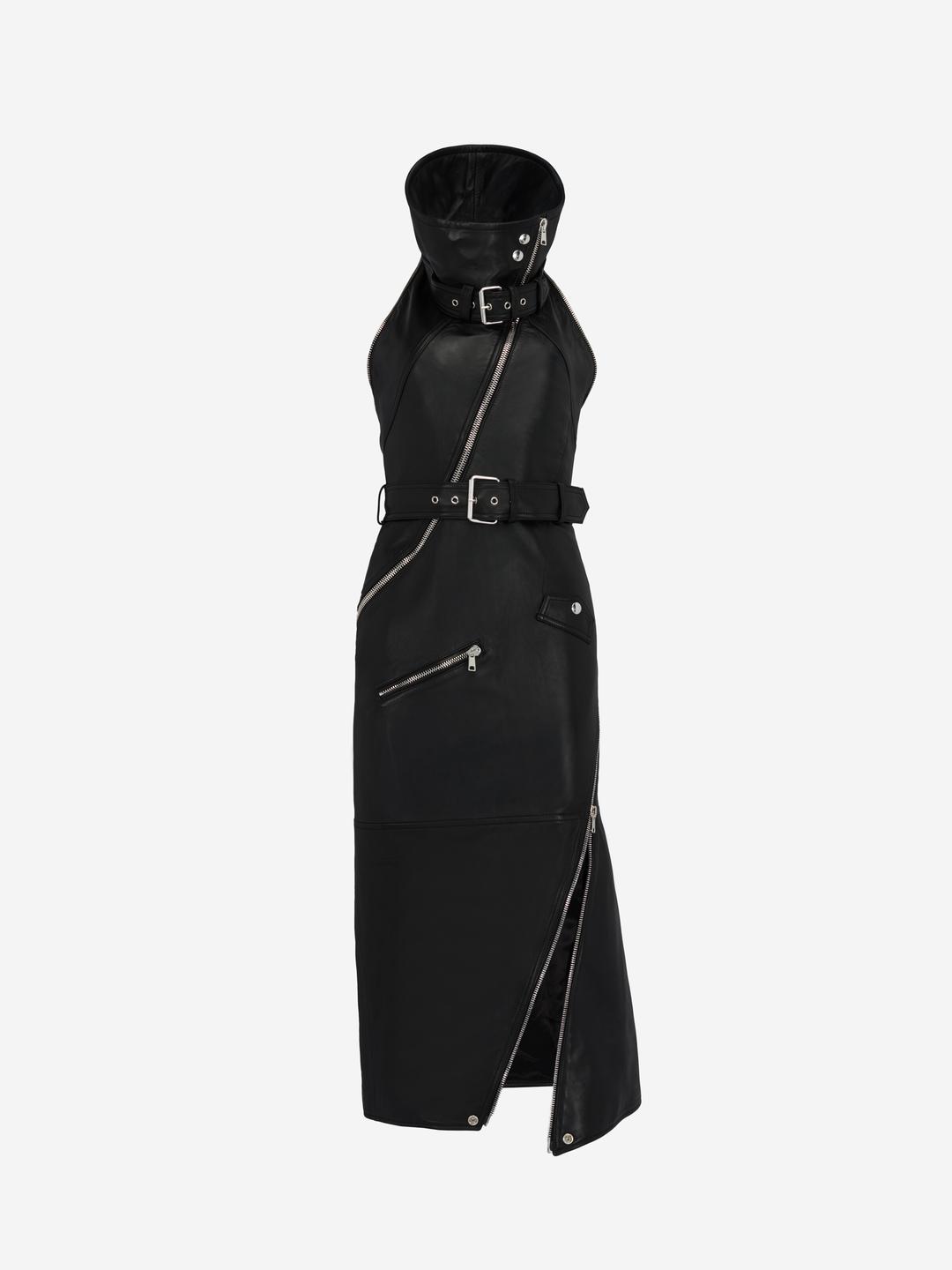 퍼넬 넥 바이커 드레스