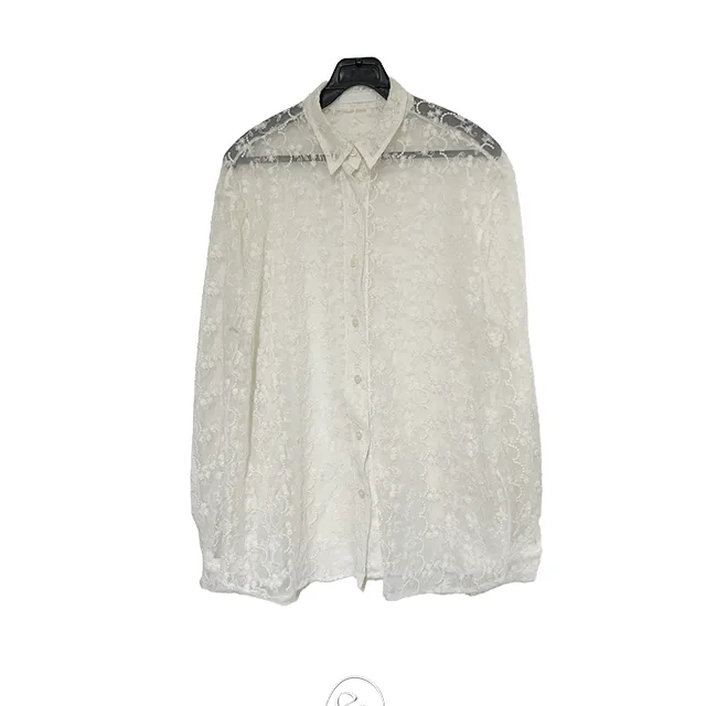 lily needlepoint see-through shirt / 릴리 자수 시스루 셔츠