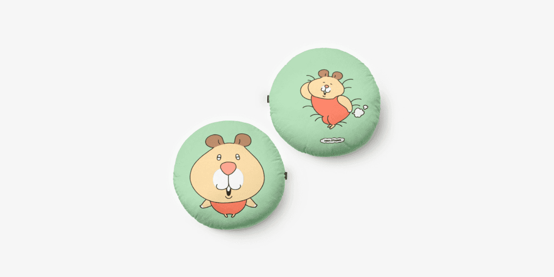 햄뿡이 원형쿠션 색상선택가능