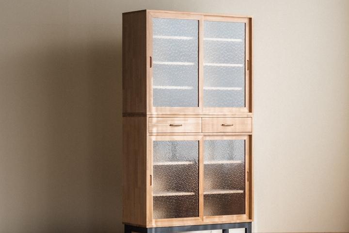 [5%쿠폰] 유메BL 원목 유리수납장 세트 1000