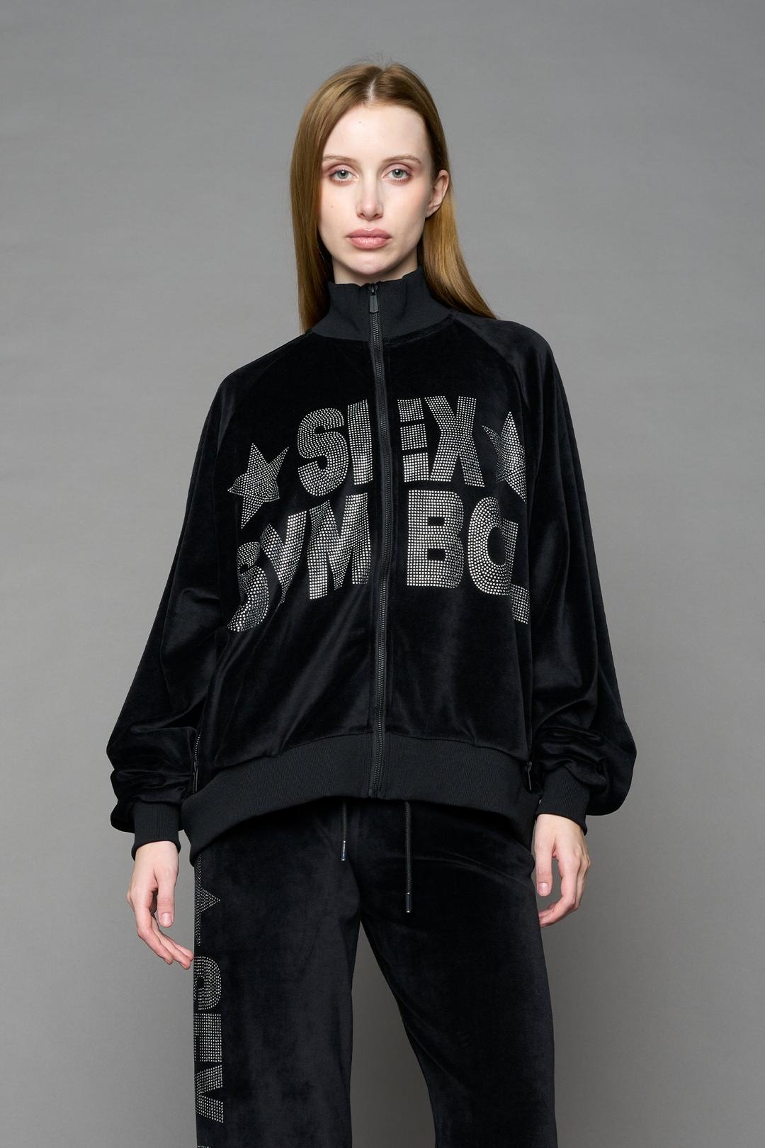 Sex Symbol Velour Jacket - BLACK / xs