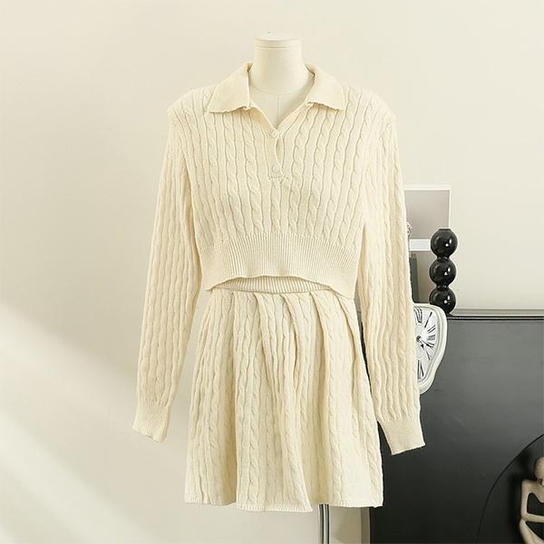 [⛄도톰니트⛄](4color)러블리한 여리데일리룩 니트 샤론스 투피스