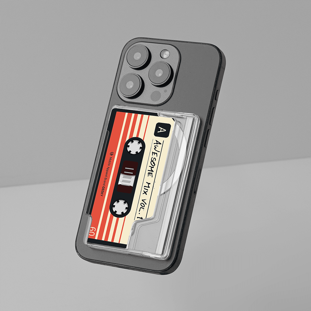 "선물하기 좋아요" 기키 맥세이프 카드지갑 Cassette tape 카드슬롯 투명 카드케이스 아이폰 카드홀더