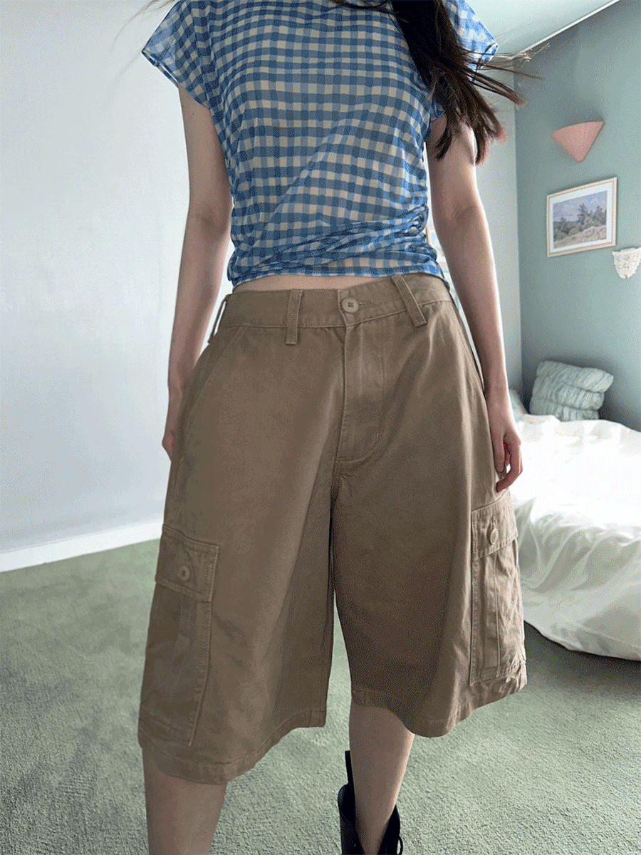 사토미라디오 Cargo bermuda pants