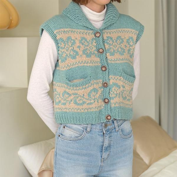 [DIY키트] 컨트리 코위찬 베스트 Country Cowichan Vest (이메일도안)