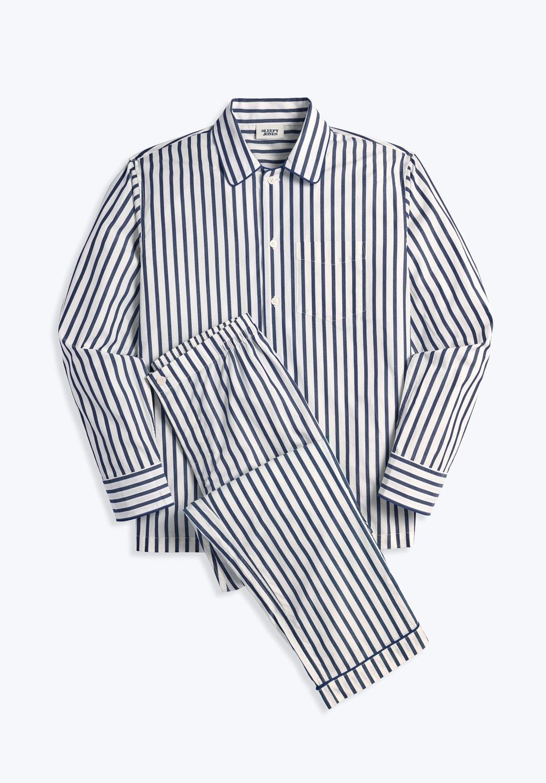 Henry Pajama Set in Navy Breton Stripe - Navy Breton Stripe / XXS