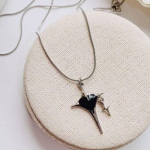 [써지컬스틸] 블랙 드롭 스파크 목걸이