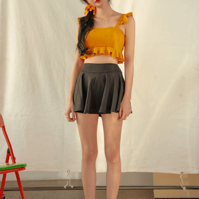 벤디스 비치웨어 래쉬가드 하의 치얼업 플레어 스커트 F853