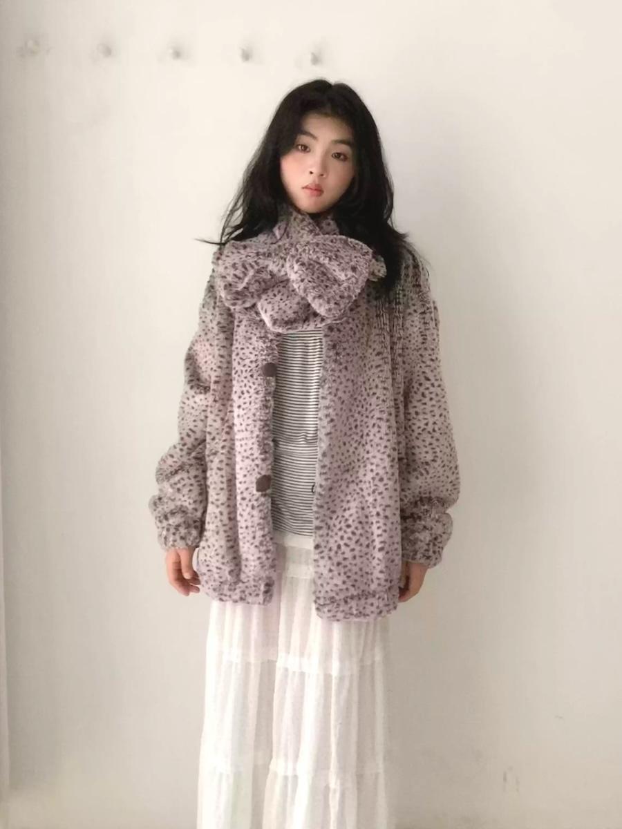 SICASTRA Zika Leopard Dot Fur Jacket & Scarf