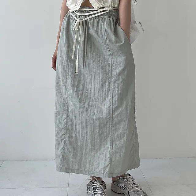 [당일발송] 이지 나일론 스트링 스커트