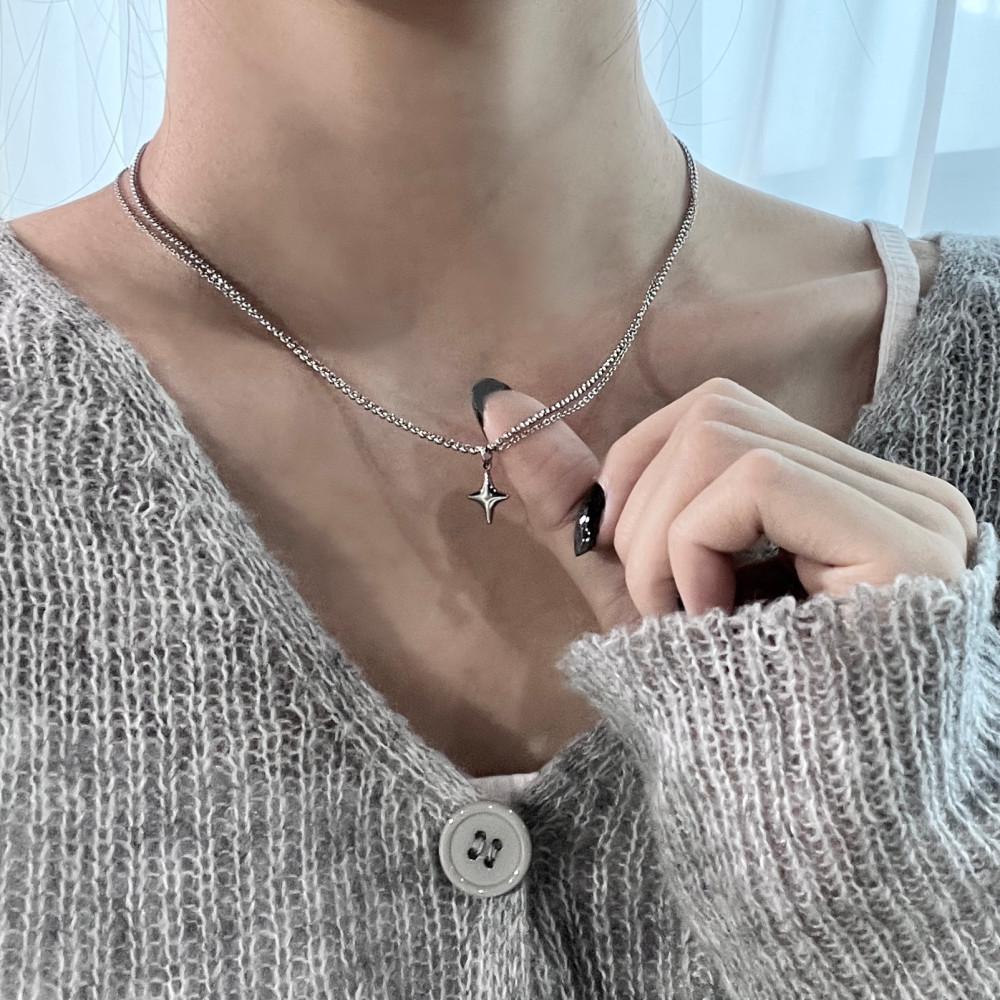 별빛 반짝 Y2K 스파크 스파클링 데일리 써지컬 투체인 목걸이