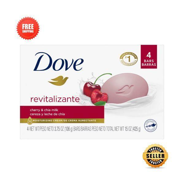 Dove 도브 Bar Soap Revitalizante 체리 치아 우유 3.17온스 바 4개