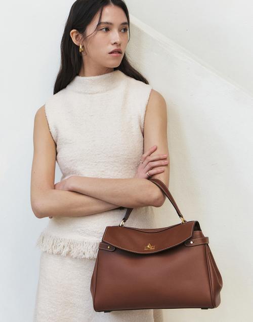 [아카이브H] 베리 클래식 브라운 레더 사첼백 L