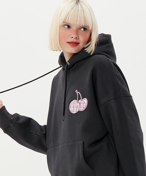 미들 체리 패치워크 후드 KA [다크 차콜]