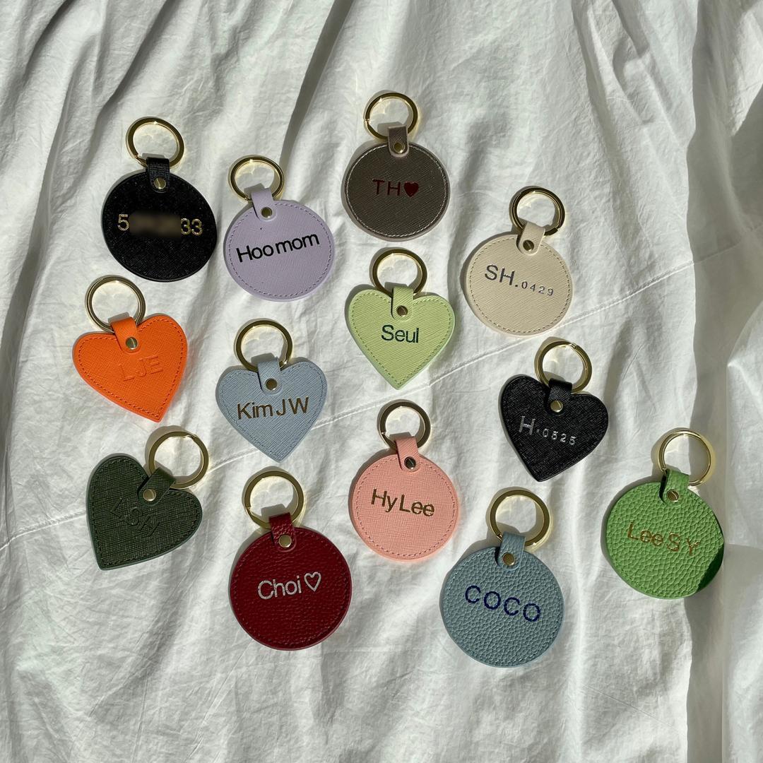 가죽 각인 키링 이니셜 네임택