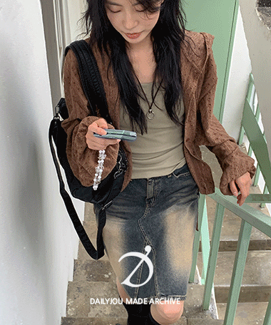 데일리쥬 [MADE] 라코타 레이스 스트링 후드 가디건