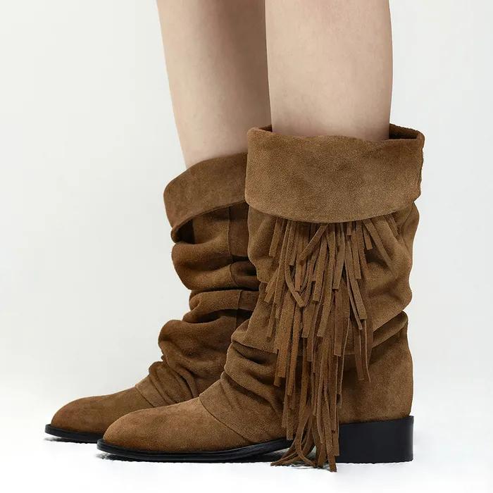 [부분즉시배송] FRINGE DETAIL LONG BOOTS [2colors]