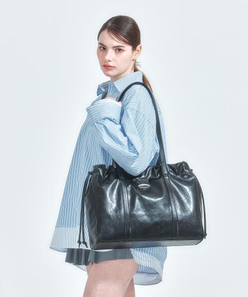 트로우스트링 토트백, 블랙