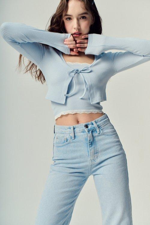 LACE SLEEVELESS CARDIGAN SET SORA