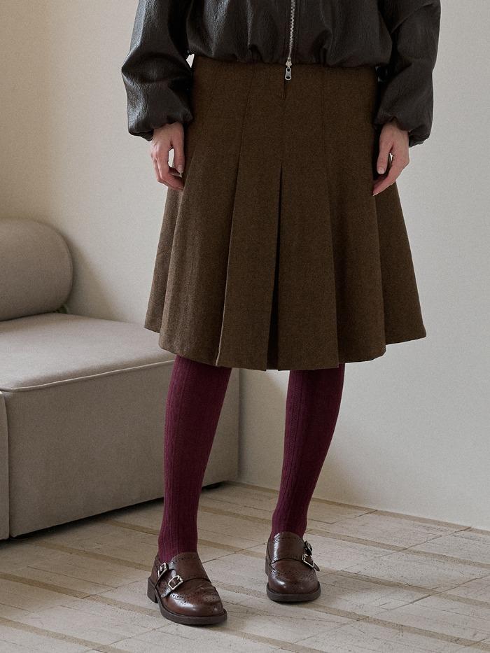 WOOL PLEATS SKIRT