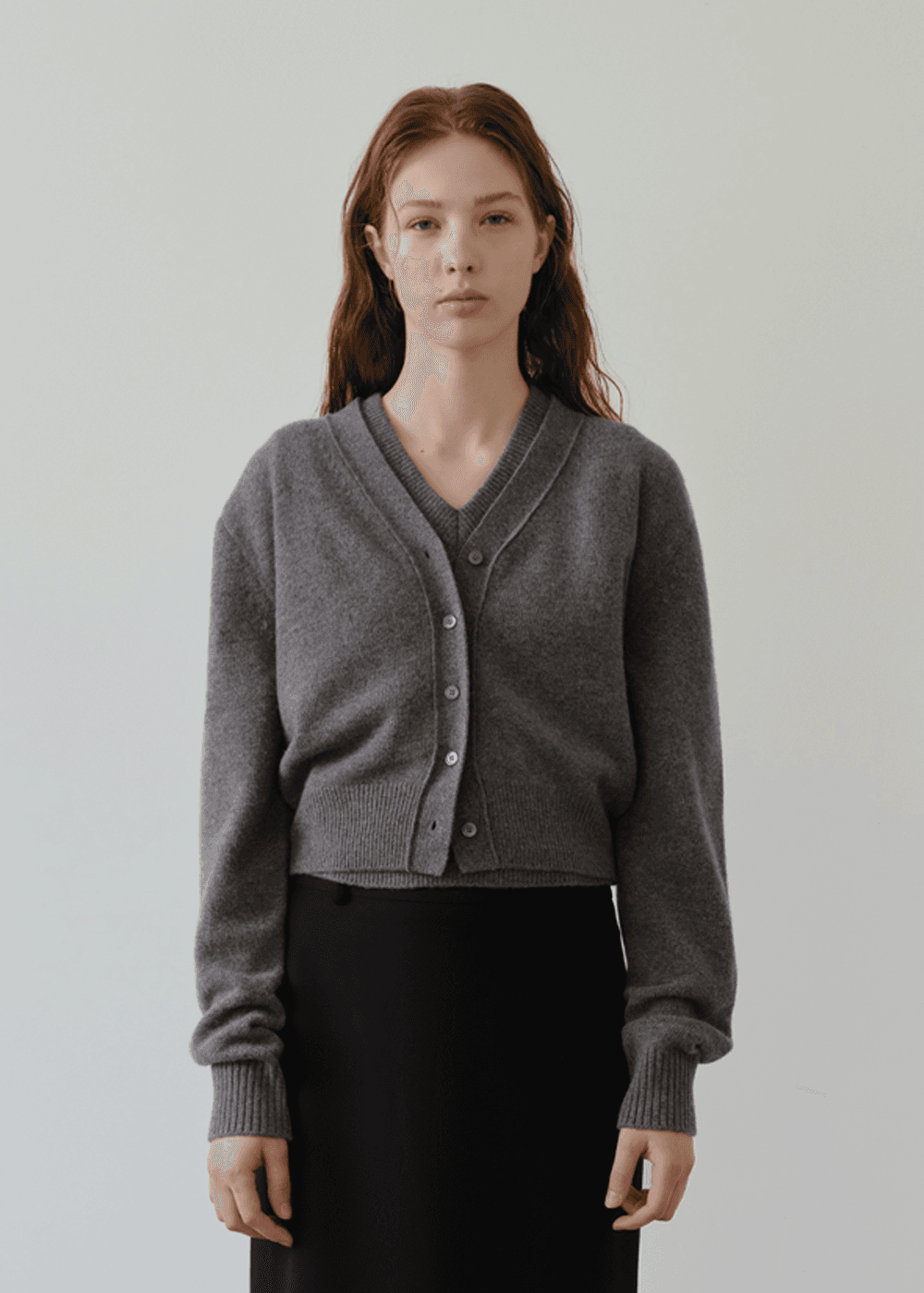 [3rd] Cashmere V-neck Cardigan_Gray *영업일기준 3주 소요