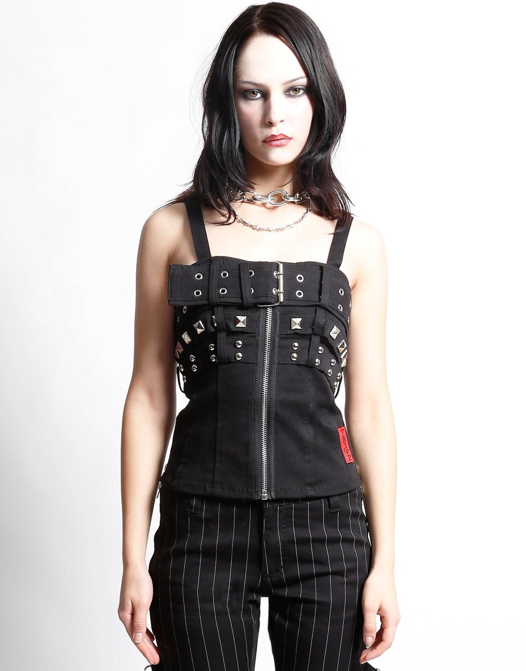 TRIPLE BELTED CORSET - X-Small / BLACK