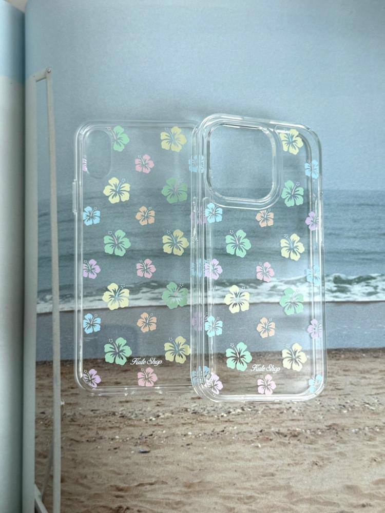 Pastel hibiscus case