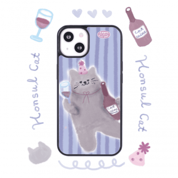 Honsul Cat 혼술하는 고양이 에폭시 범퍼 케이스
