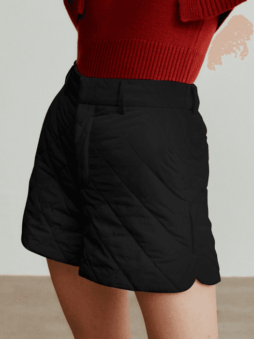 QUILTED SHORT PANTS_BLACK