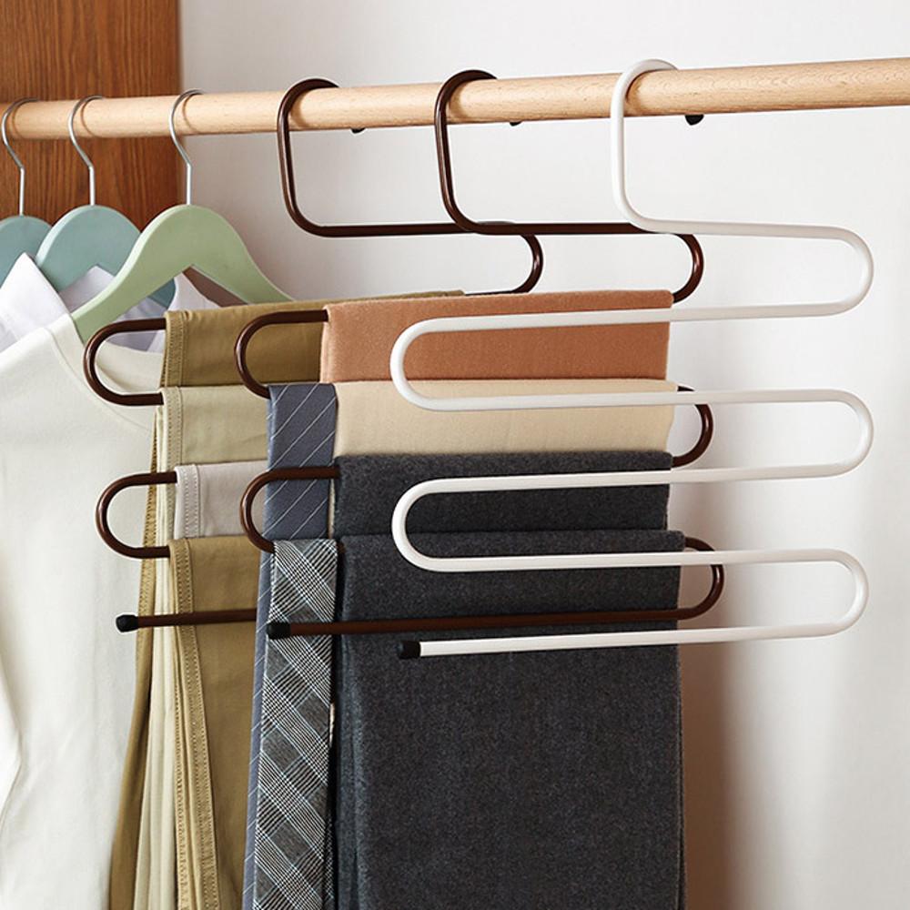 신박한정리 틈새활용 다용도 5단 바지걸이 옷걸이