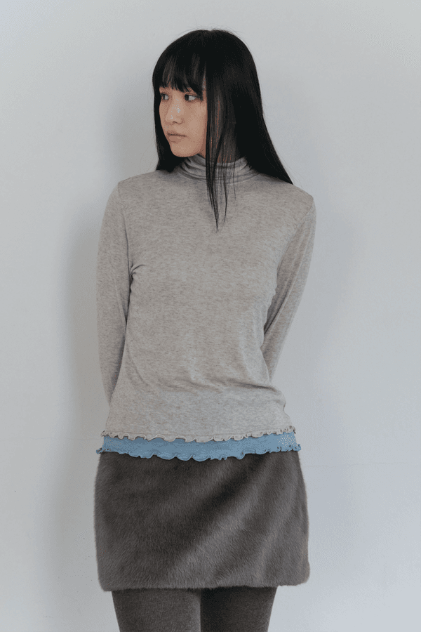 [PEEP] Soft Wave Hem Turtleneck (2colors)_Oatmeal