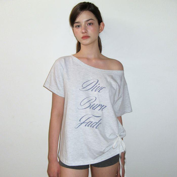 LACE STRING OFF SHOULDER TOP_MELANGE GREY