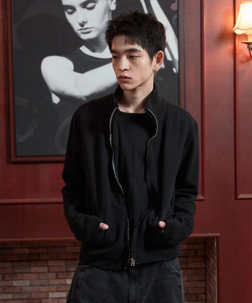 리파인드 퍼커링 크롭 져지_리파인드 블랙