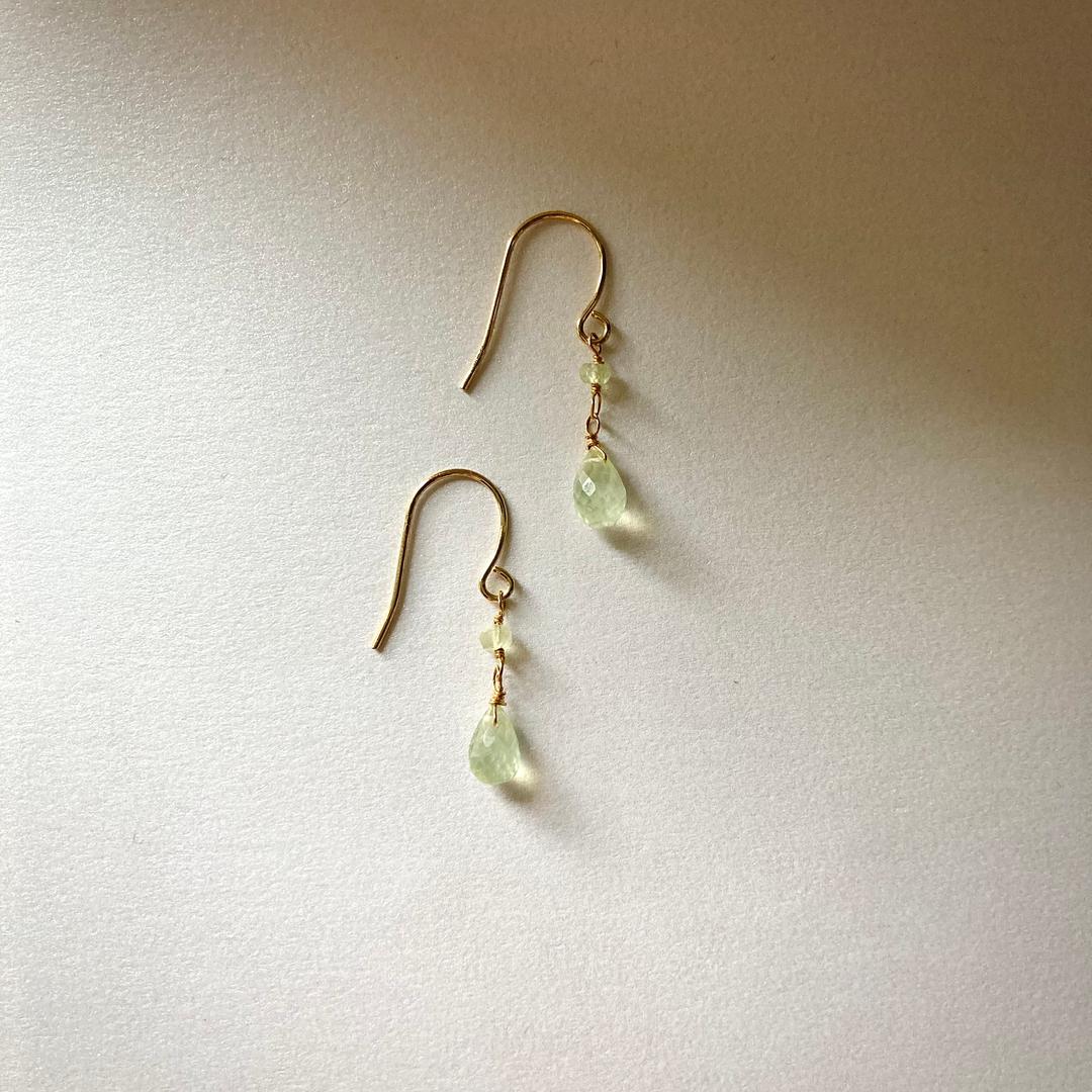 green quartz teardrop
