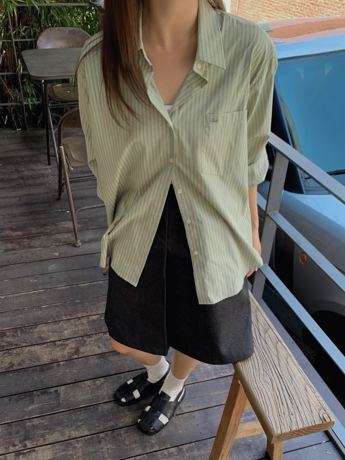 너티 스트라이프 셔츠