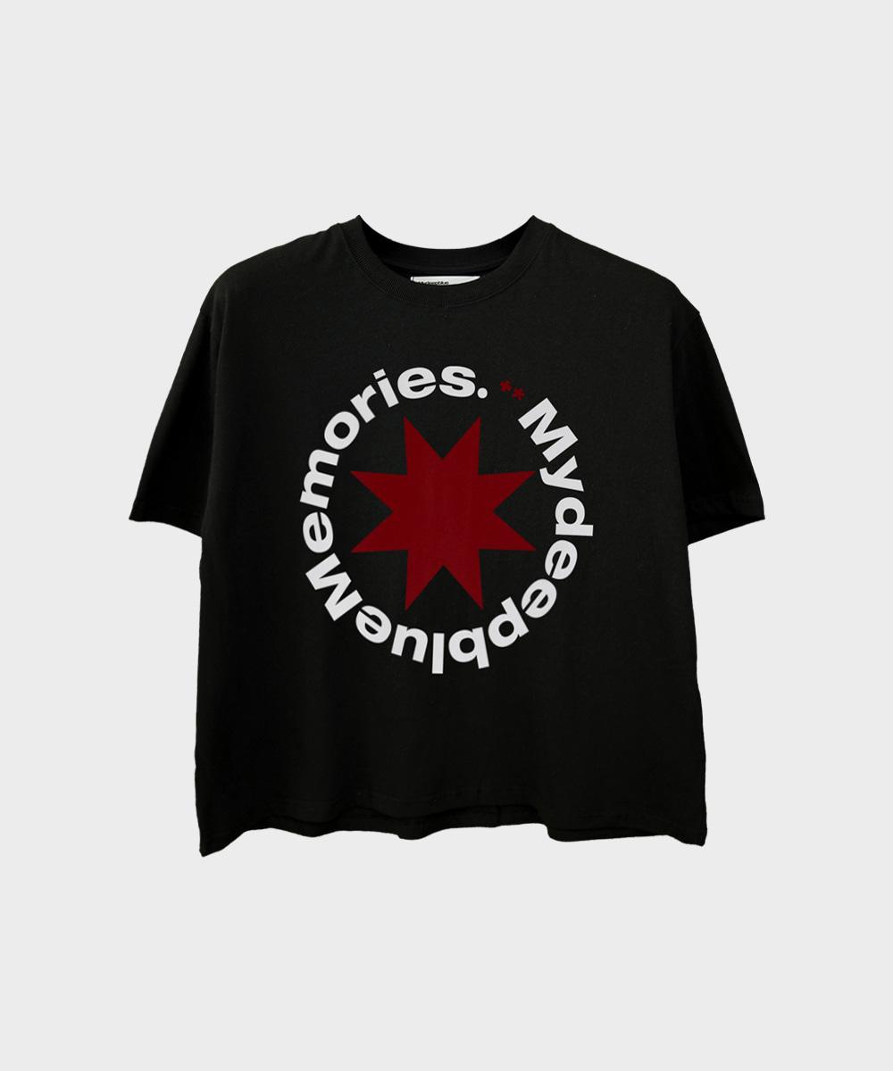 (M)ROUND LOGO CROP T-SHIRTS (BLACK)