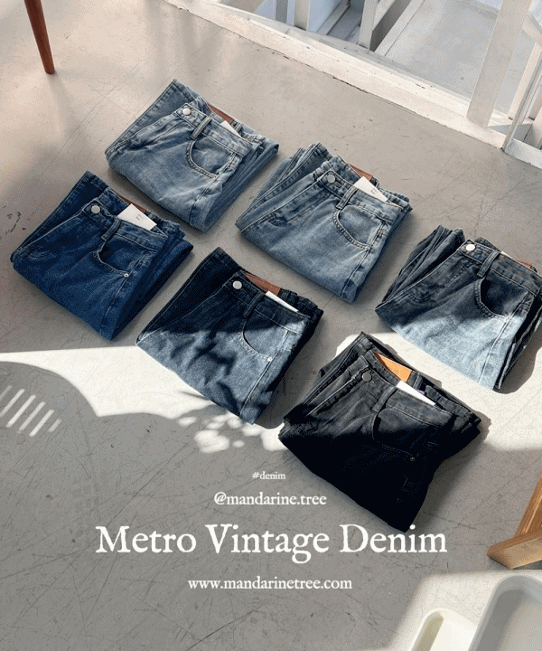 #기모청바지[🔥6컬러/숏,기본,롱🔥] 메트로 빈티지 워싱 연청 흑청 와이드 데님팬츠 하이웨스트 겨울청바지