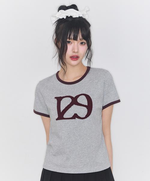 129 로고 패치 티셔츠 그레이