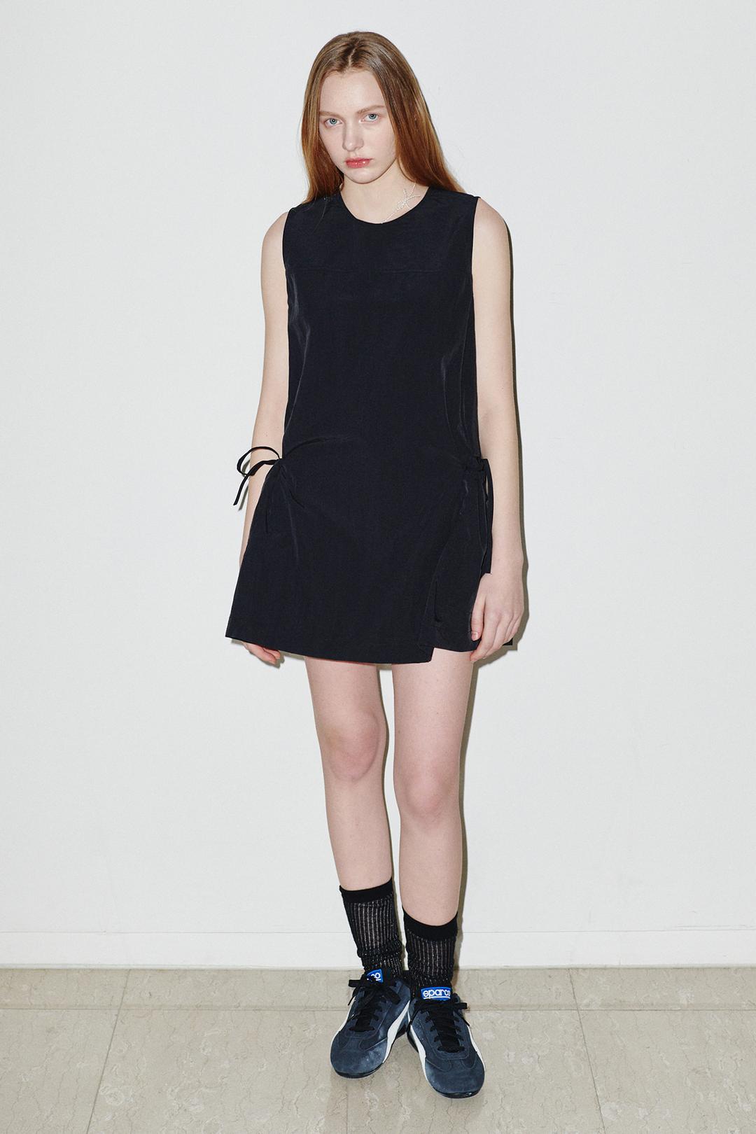 Pocket String Dress BLACK