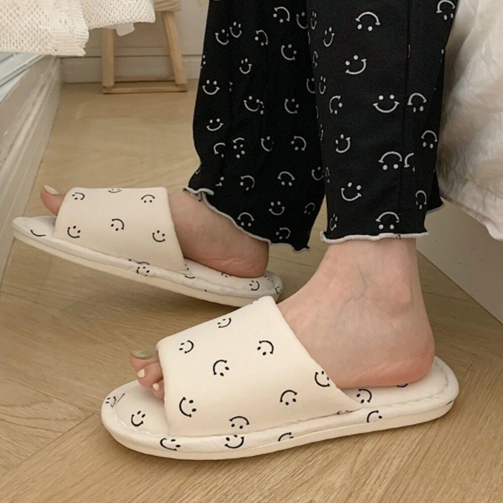 패브릭 스마일 층간 소음 실내화 거실 사무실 슬리퍼 3color