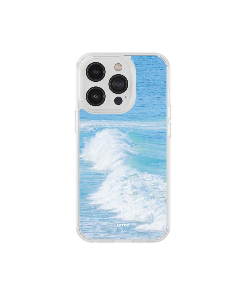 [폰케이스] 라이트 블루 부서지는 파도 바다 자연 여름 봄 청량한 아이폰 갤럭시 s24 z플립6
