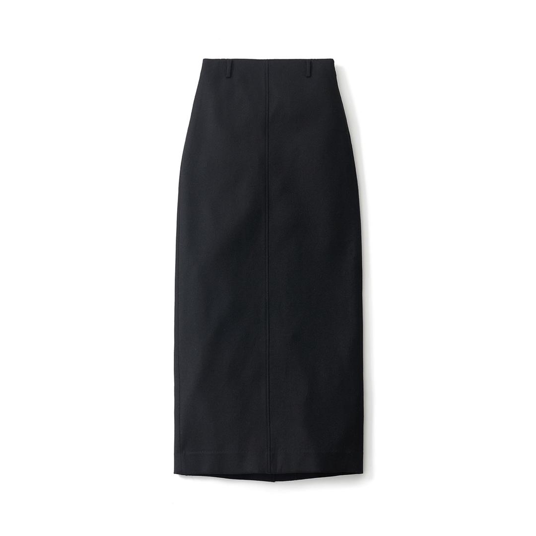 W Wool H-Line Long Skirt_Black