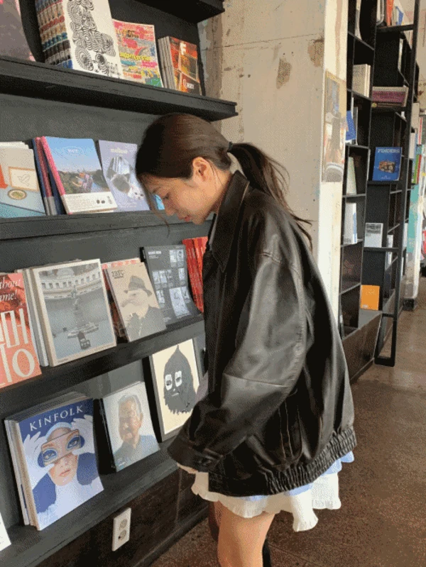 어렌느 레더 블루종 (2color)