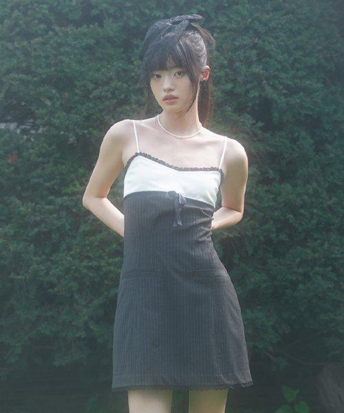 LACE SILK MINI OPS (BLACK)