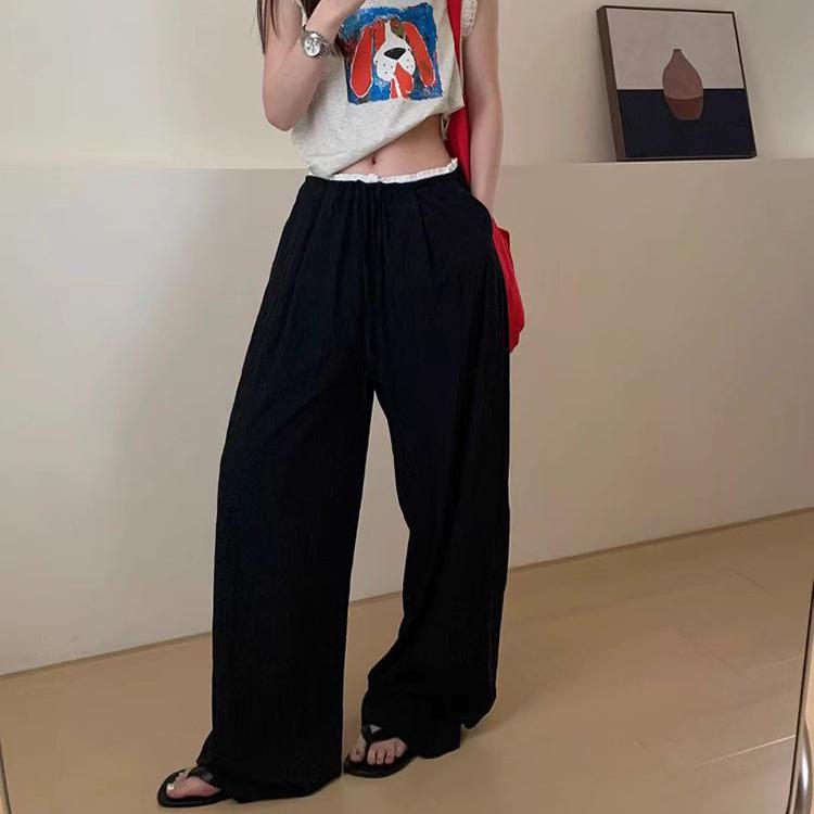 샤인글램 (당일출고) 밴딩 배색 나일론 바스락 여름 썸머 아이스 냉감 루즈핏 빅사이즈 휴가룩 휴양지룩 바캉스룩 트레이닝 추리닝 바지 슬랙스 팬츠 4color