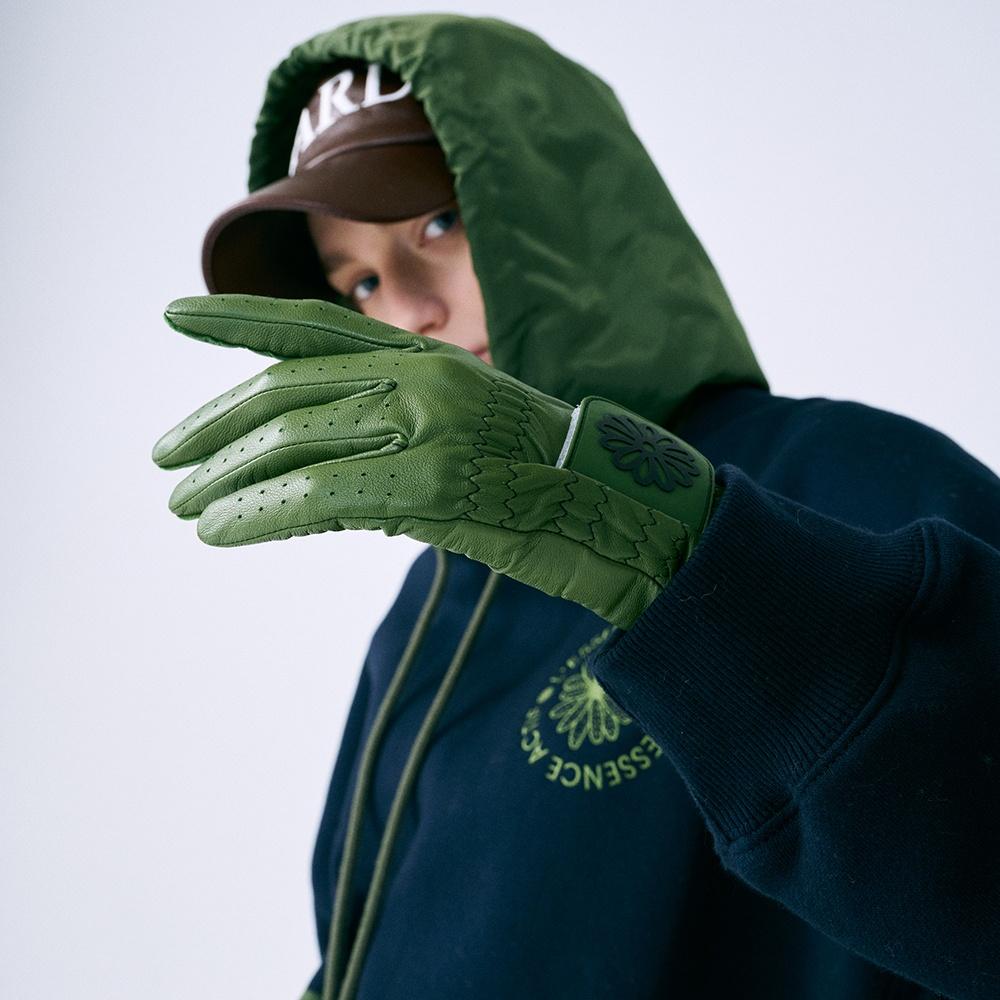 LAMBSKIN GOLF GLOVES LEFT (DEEP GREEN BLACK)